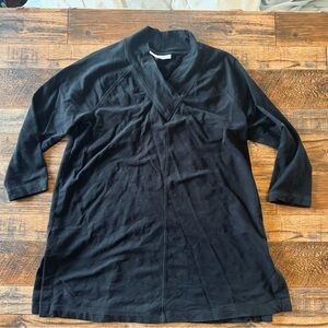 Pure Jill Black French Terry Cowl Neck Tunic Top Size Small Soft Stretch